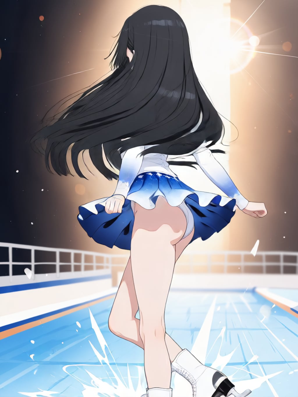 スケートでターン【パラパライラスト】