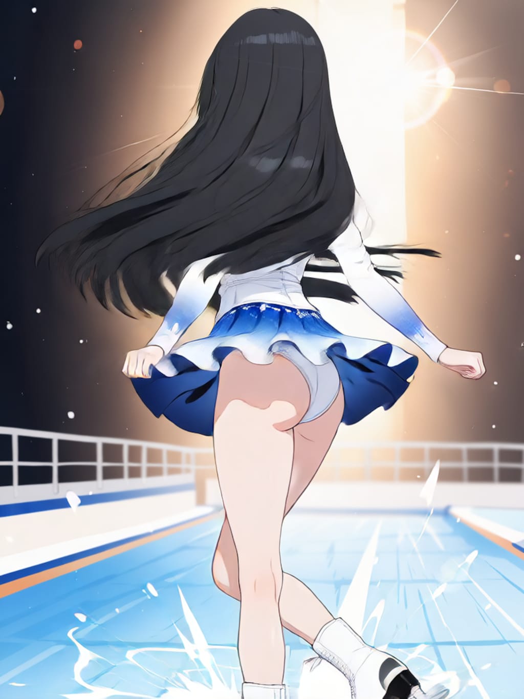 スケートでターン【パラパライラスト】