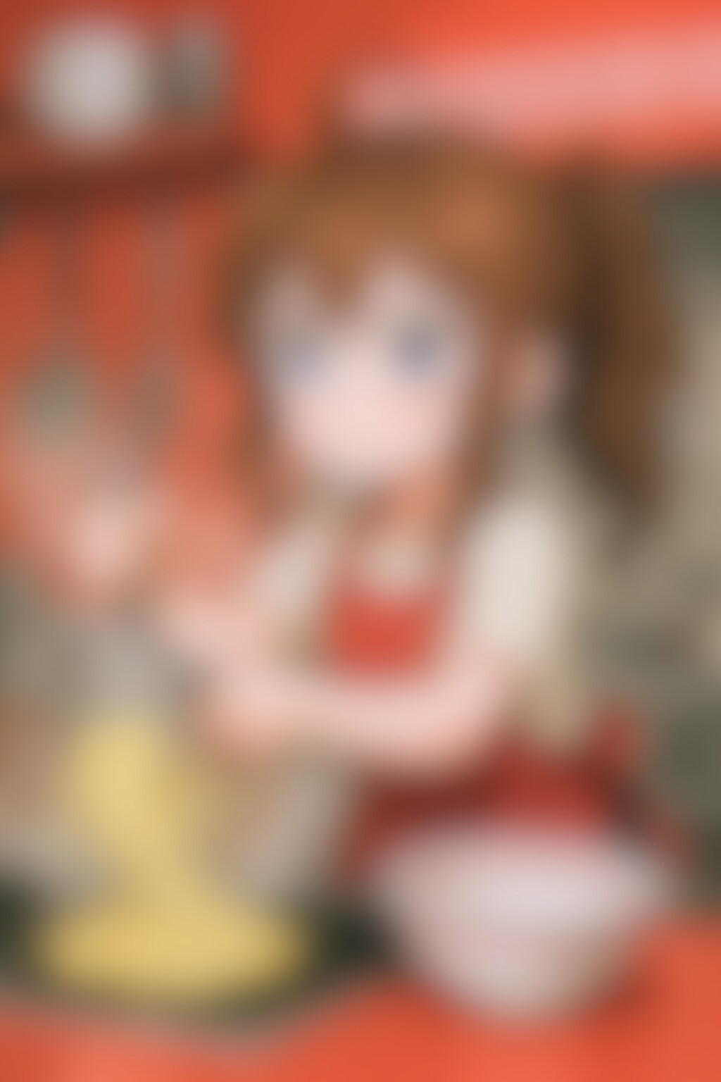 真剣に料理を作っている小さな女の子