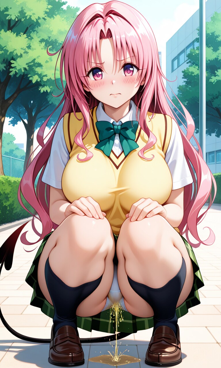 おしっこお漏らしチャレンジ【セ〇ィ・ミカ〇ラ・デビ〇ーク】(制服)