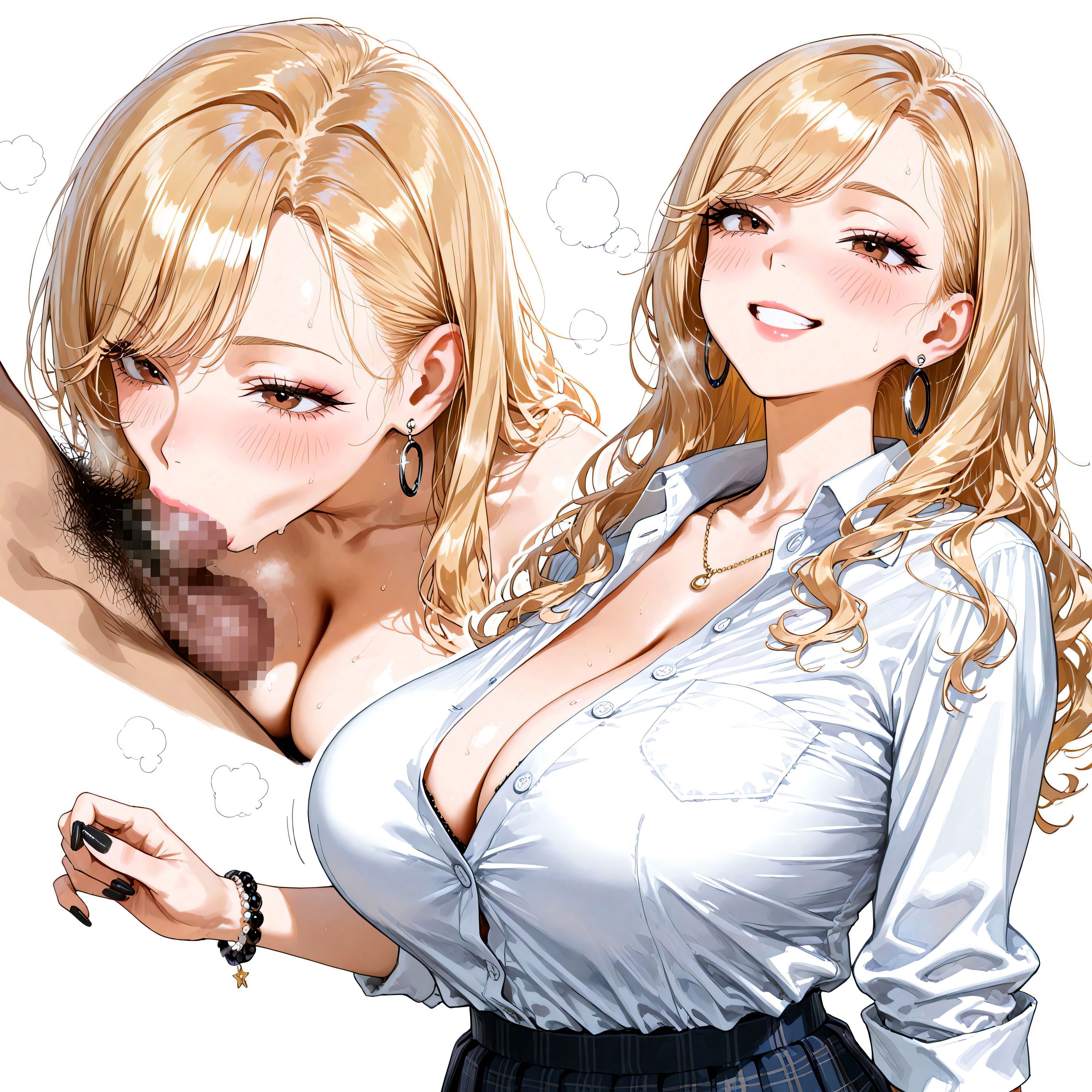 お口と金髪ギャル