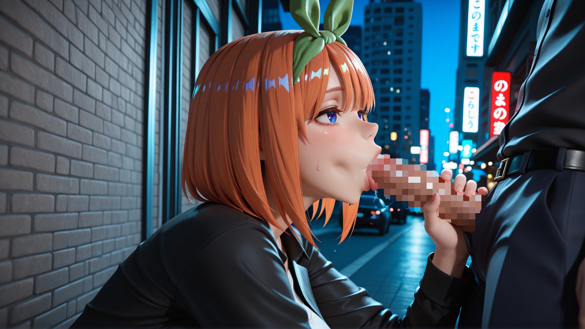 繁華街の穴場スポットで即尺する天使達