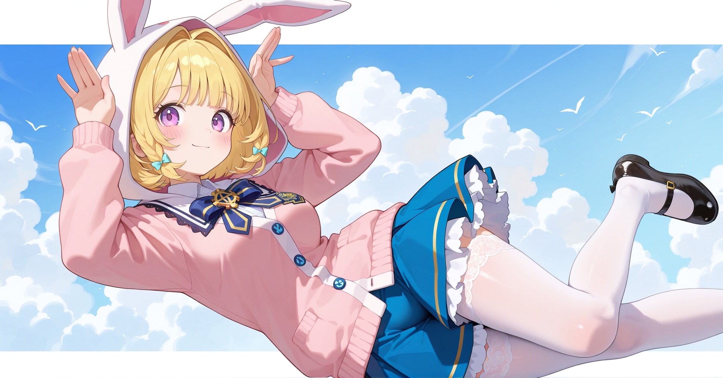 うさ耳パーカーコーデ🐰