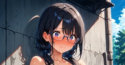 爆乳パイパン眼鏡少女、野外調教中(10)