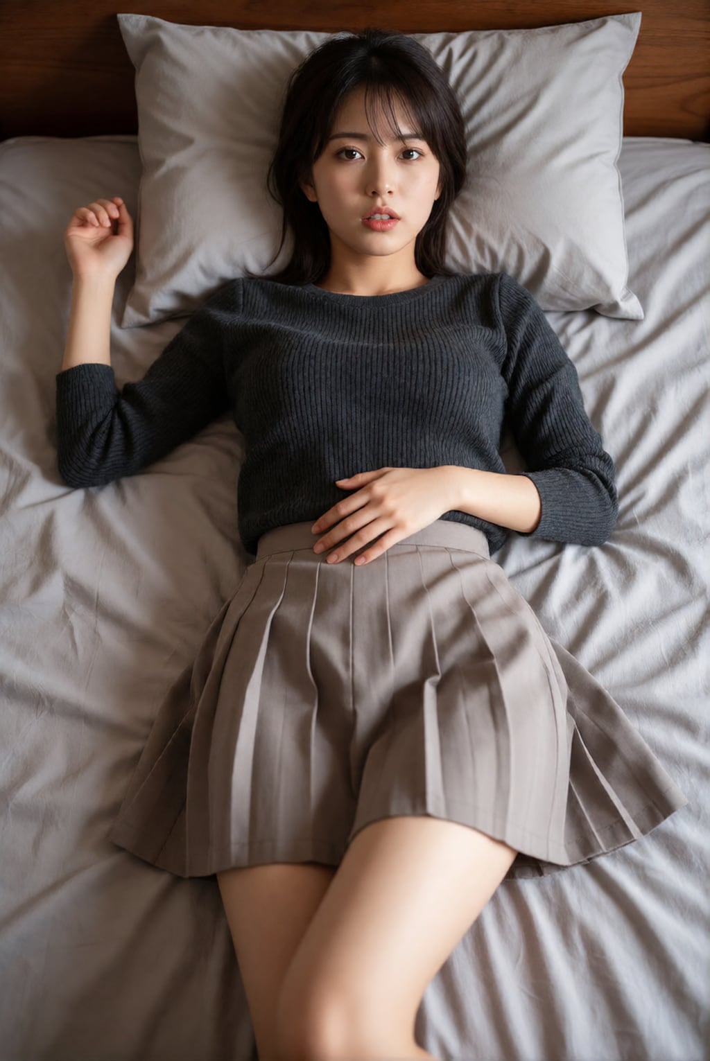 ベッドの上で