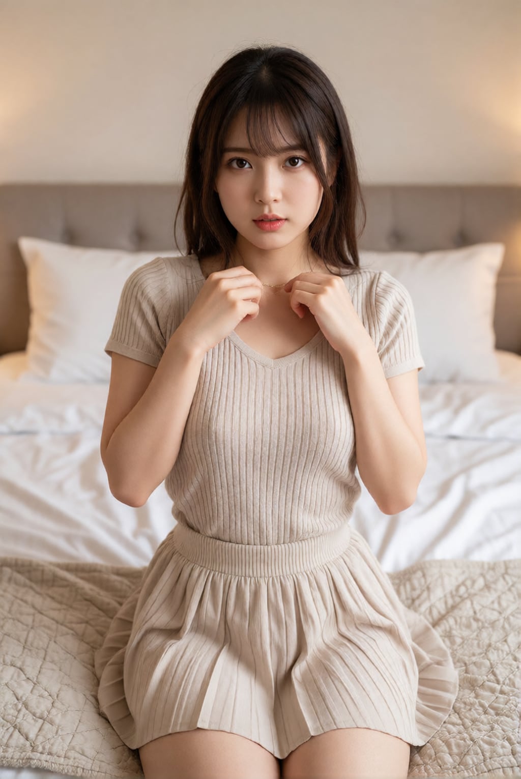 ベッドの上で