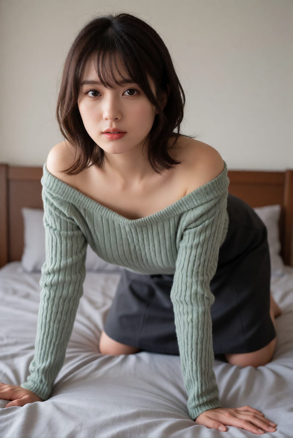 ベッドの上で