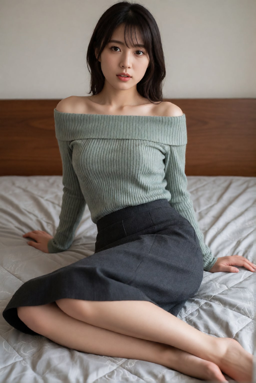 ベッドの上で