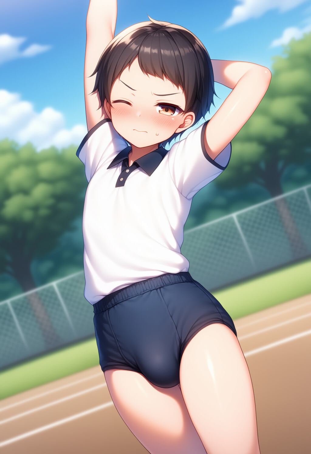 学ラン男子中学生が一日中オムツ生活