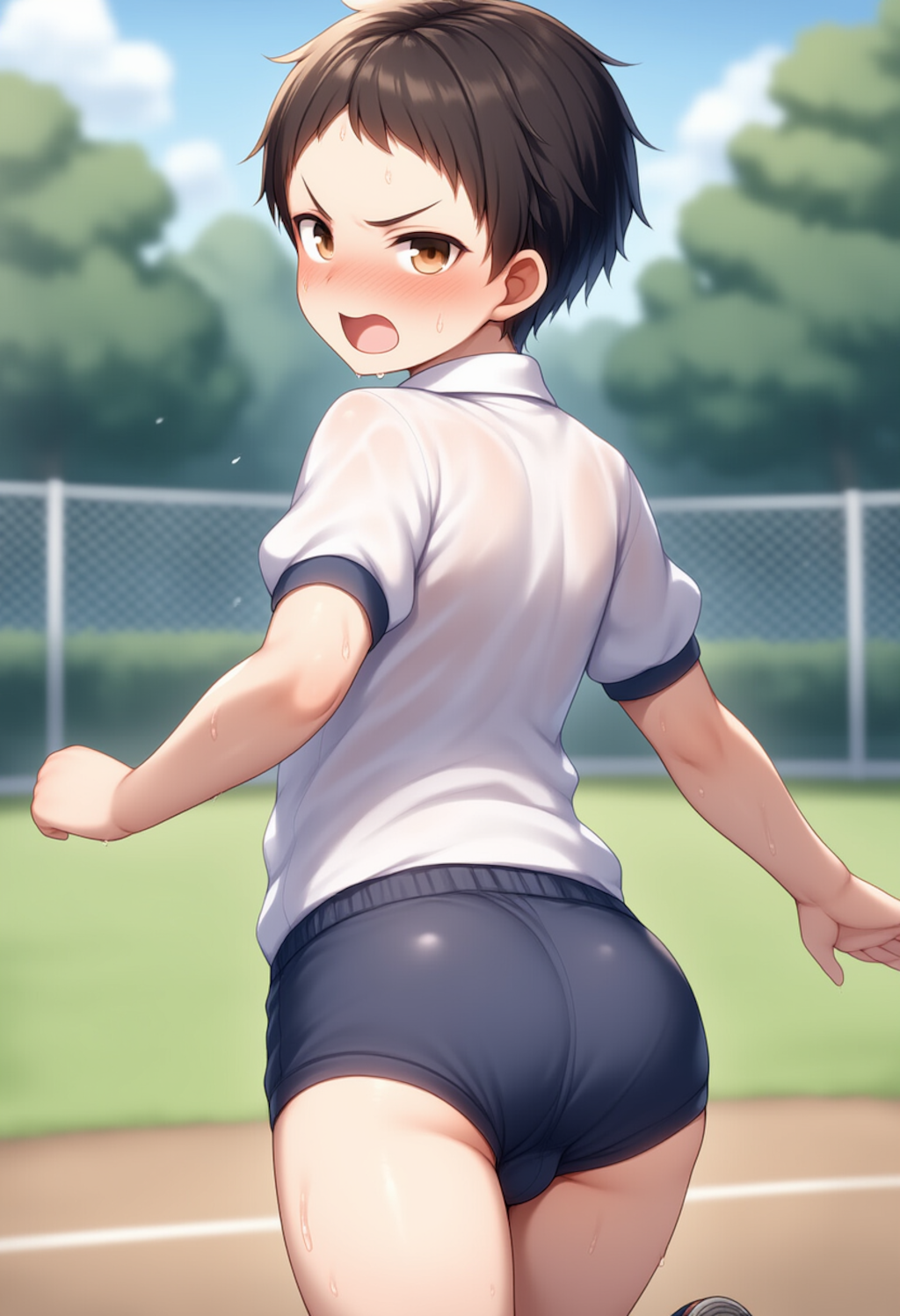 学ラン男子中学生が一日中オムツ生活