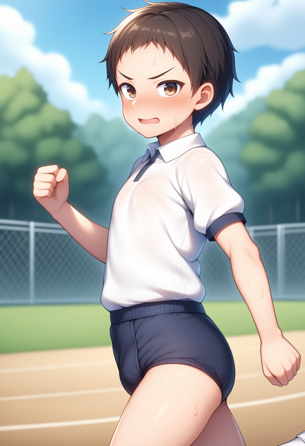 学ラン男子中学生が一日中オムツ生活