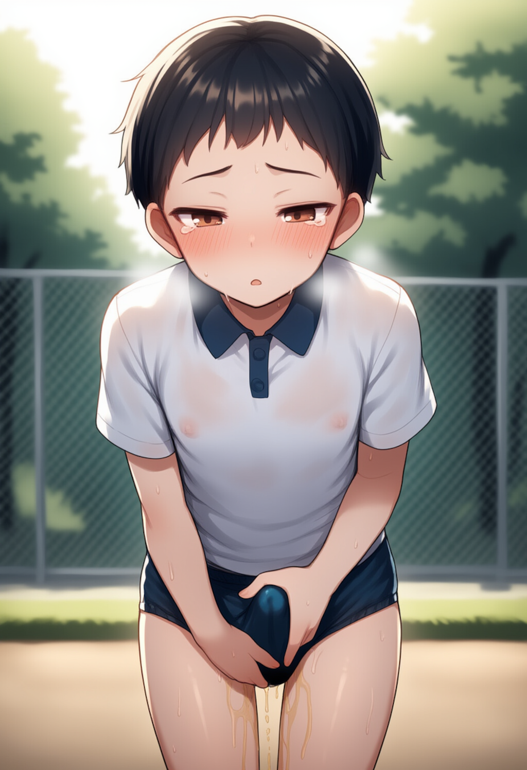 学ラン男子中学生が一日中オムツ生活