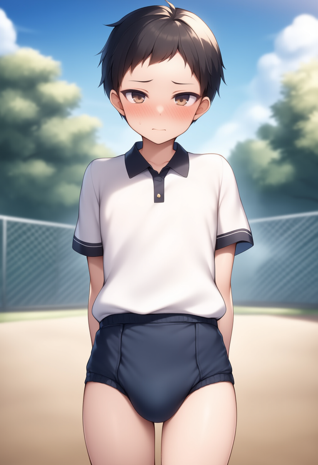 学ラン男子中学生が一日中オムツ生活