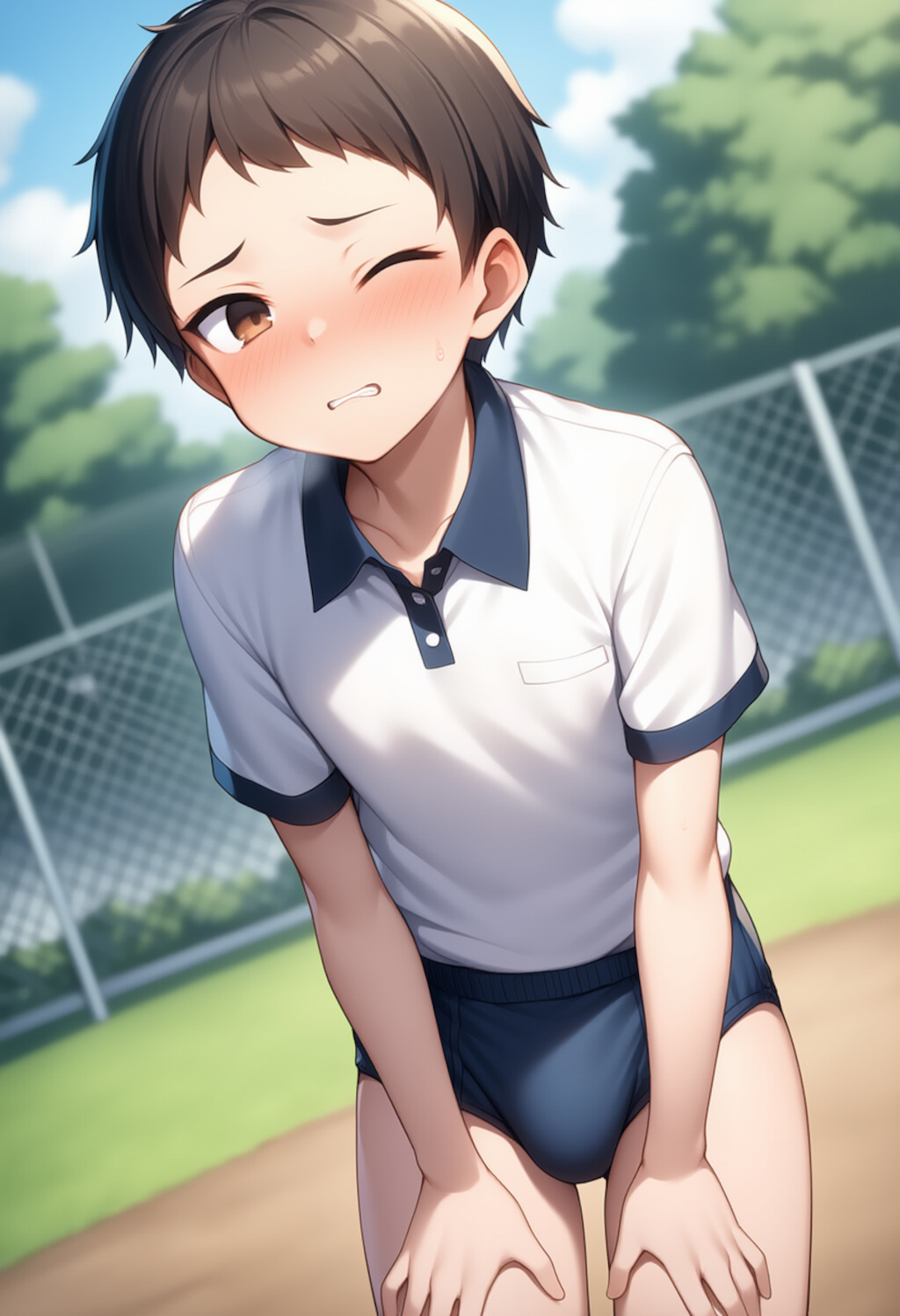 学ラン男子中学生が一日中オムツ生活