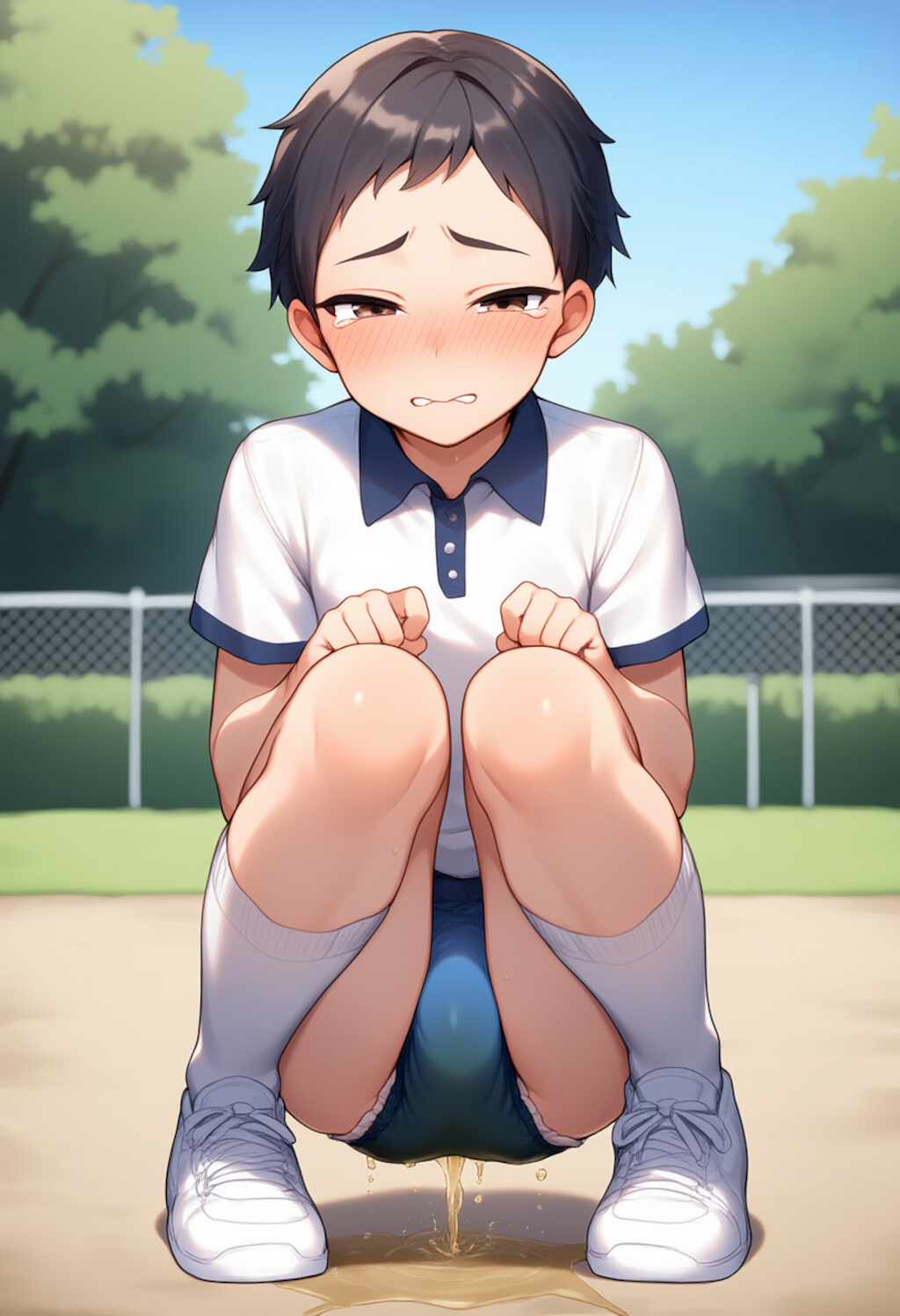 学ラン男子中学生が一日中オムツ生活