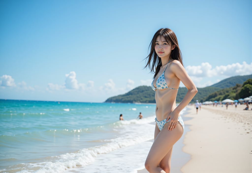 ビーチの水着の女性