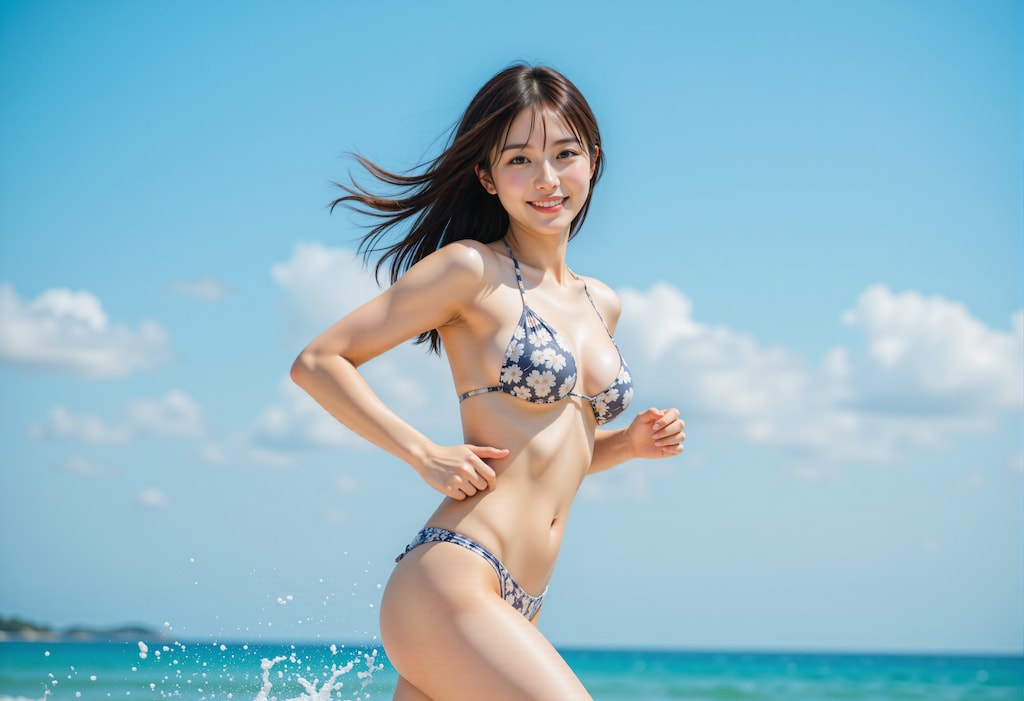 ビーチの水着の女性
