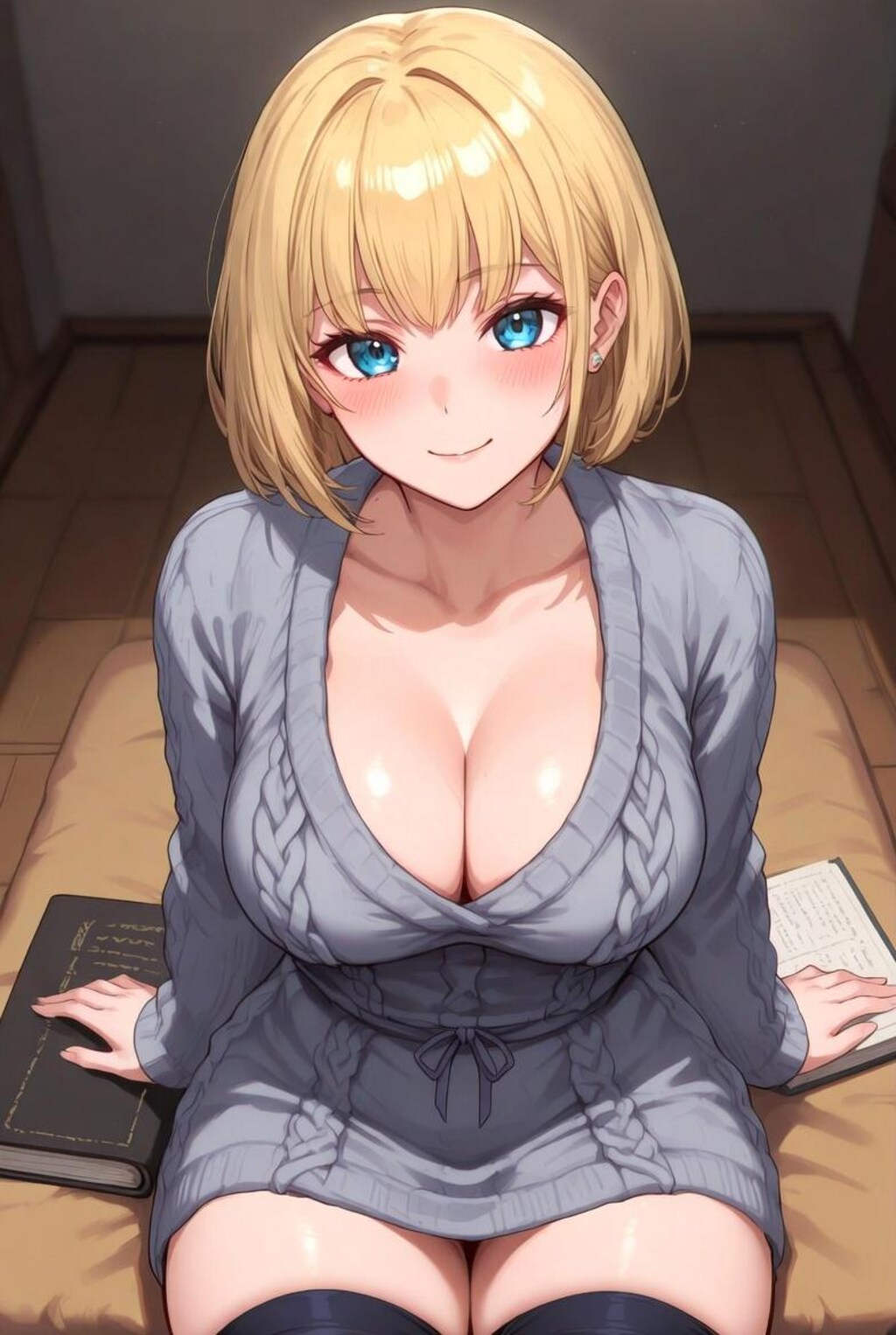 ニットと巨乳ギャル