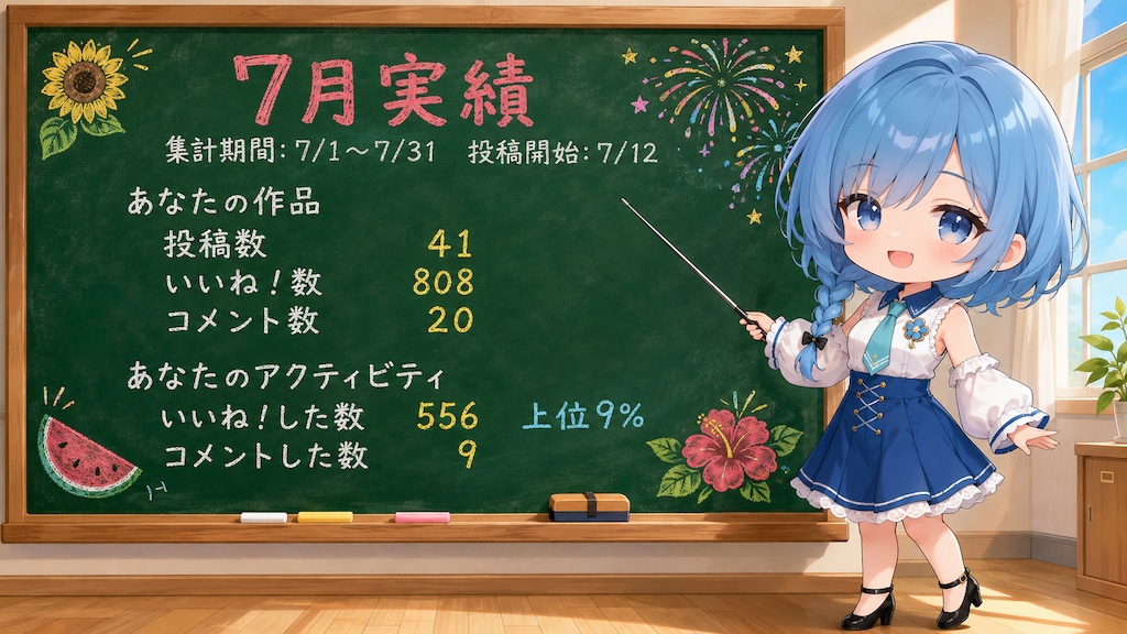 2026年7月実績 初投稿月