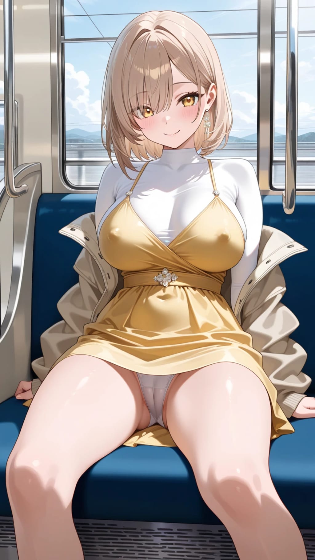 見本9枚：電車パンチラ　イベントコンパニオン風味