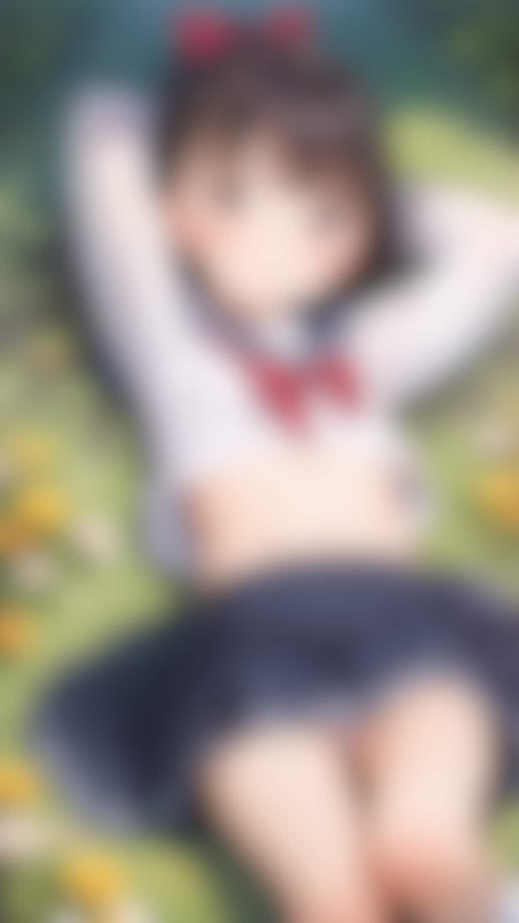 セーラー服〇リJ〇ちゃんたちがお花畑で横たわりパンチラ（6枚）