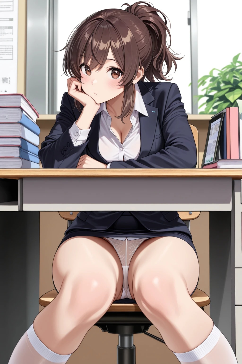 在庫40枚:プロンプトの実験でできたOLパンチラ③