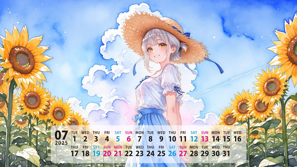 カレンダー　７月