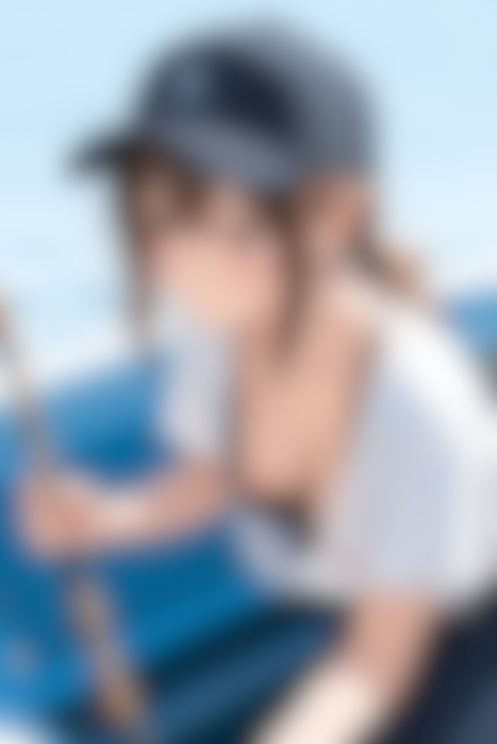 19枚:帽子と海と胸チラ