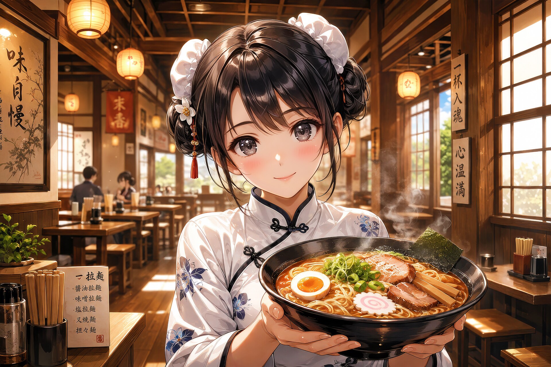 メイリン、ラーメン屋店員になる