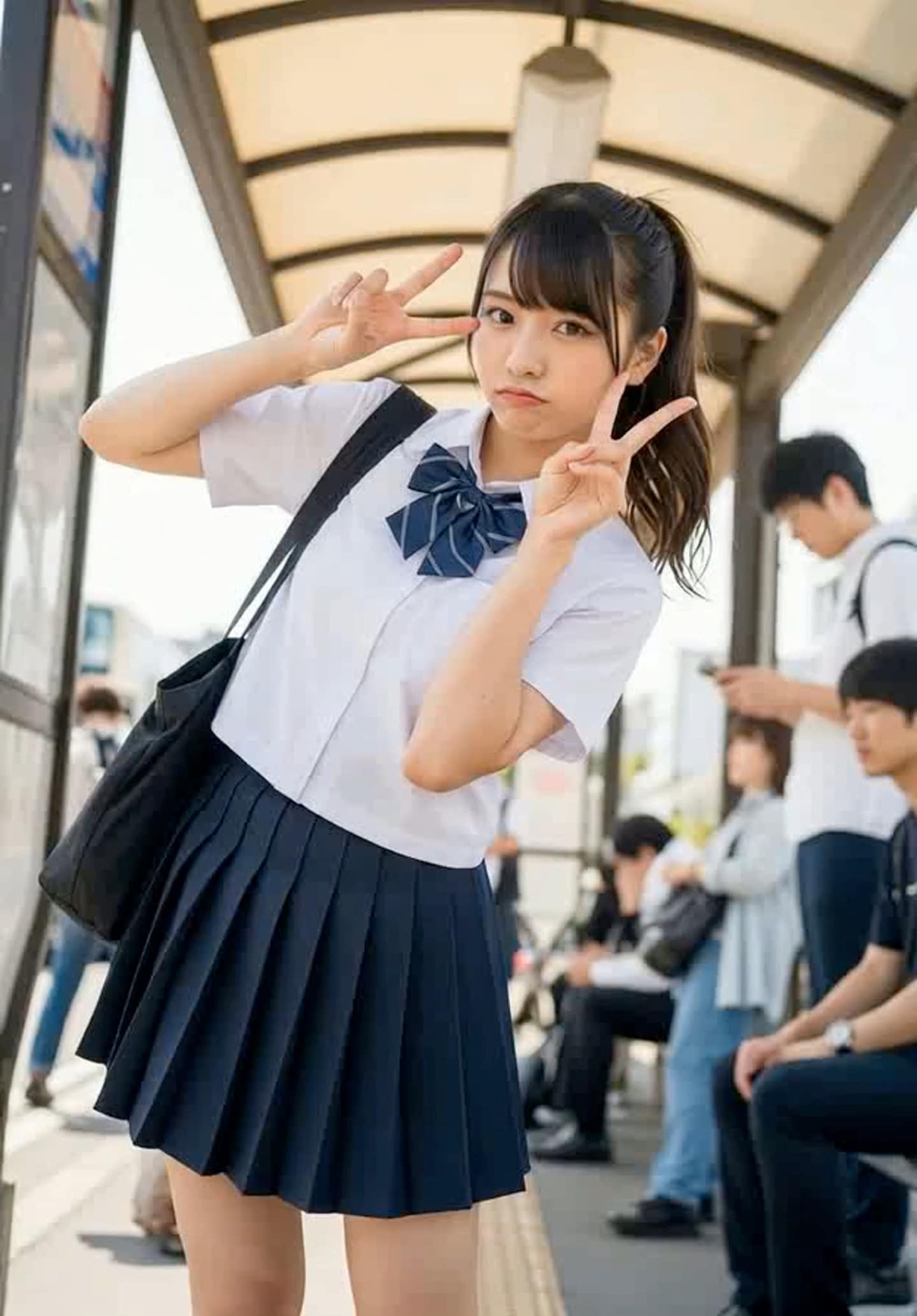 外で全裸にさせられるJKちゃん