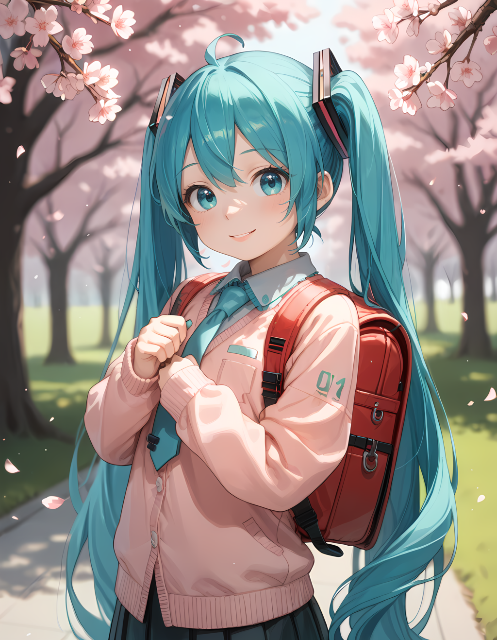 ミクさんと桜と入学式