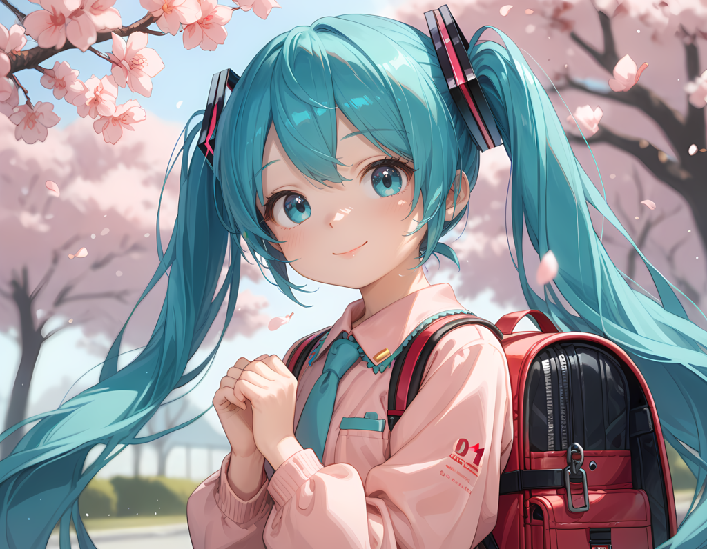 ミクさんと桜と入学式