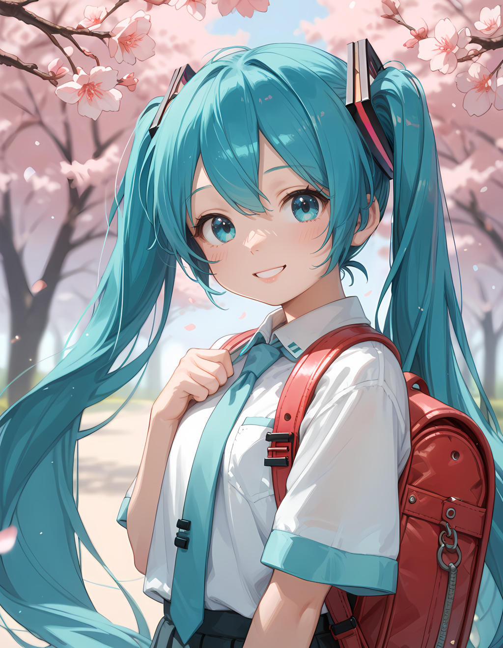 ミクさんと桜と入学式