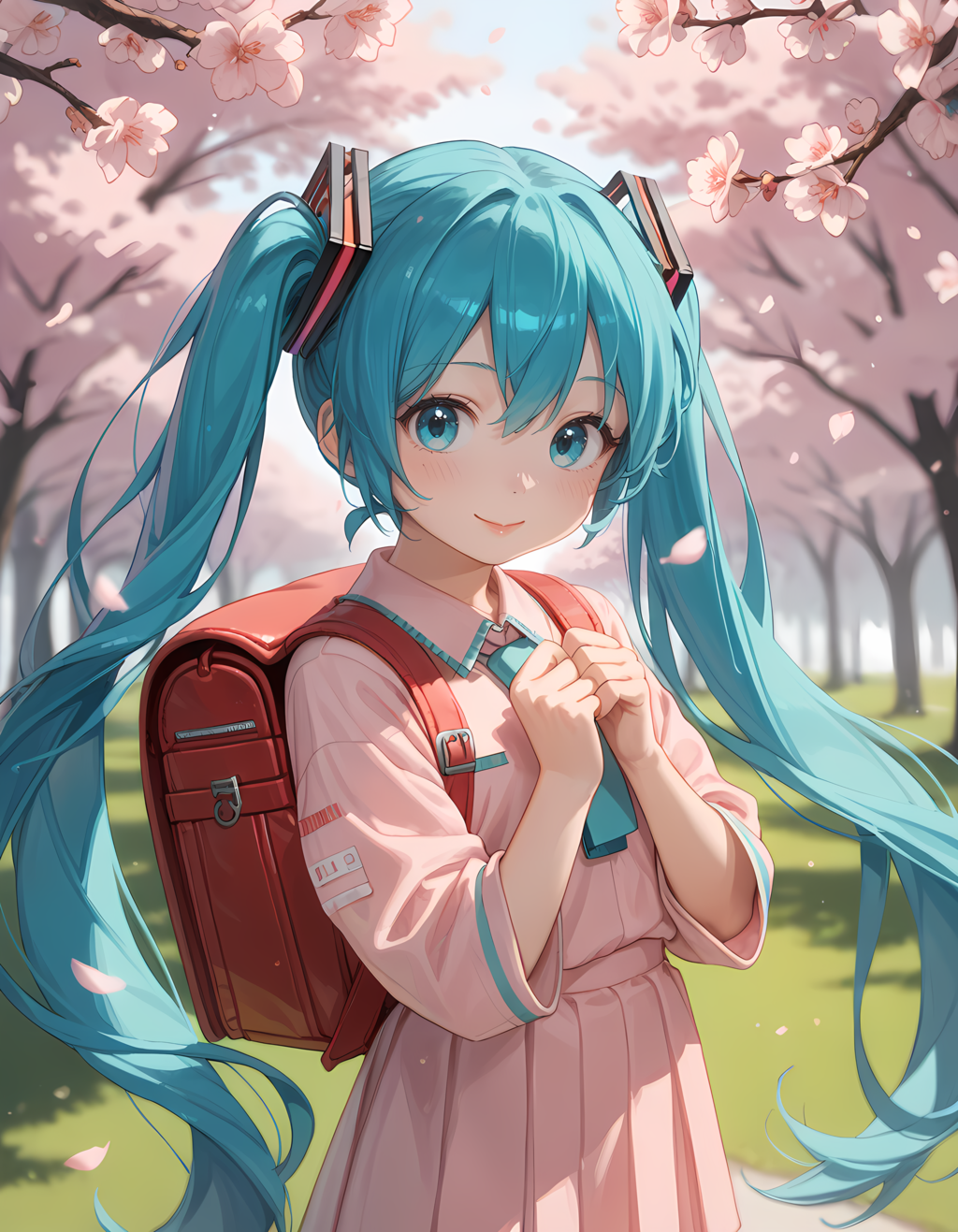 ミクさんと桜と入学式
