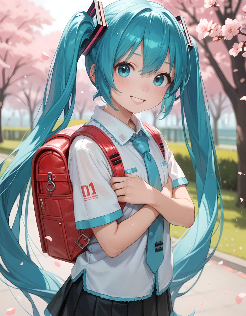 ミクさんと桜と入学式