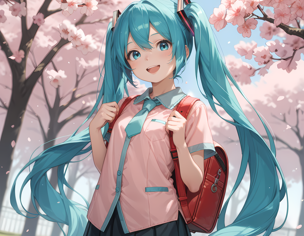 ミクさんと桜と入学式