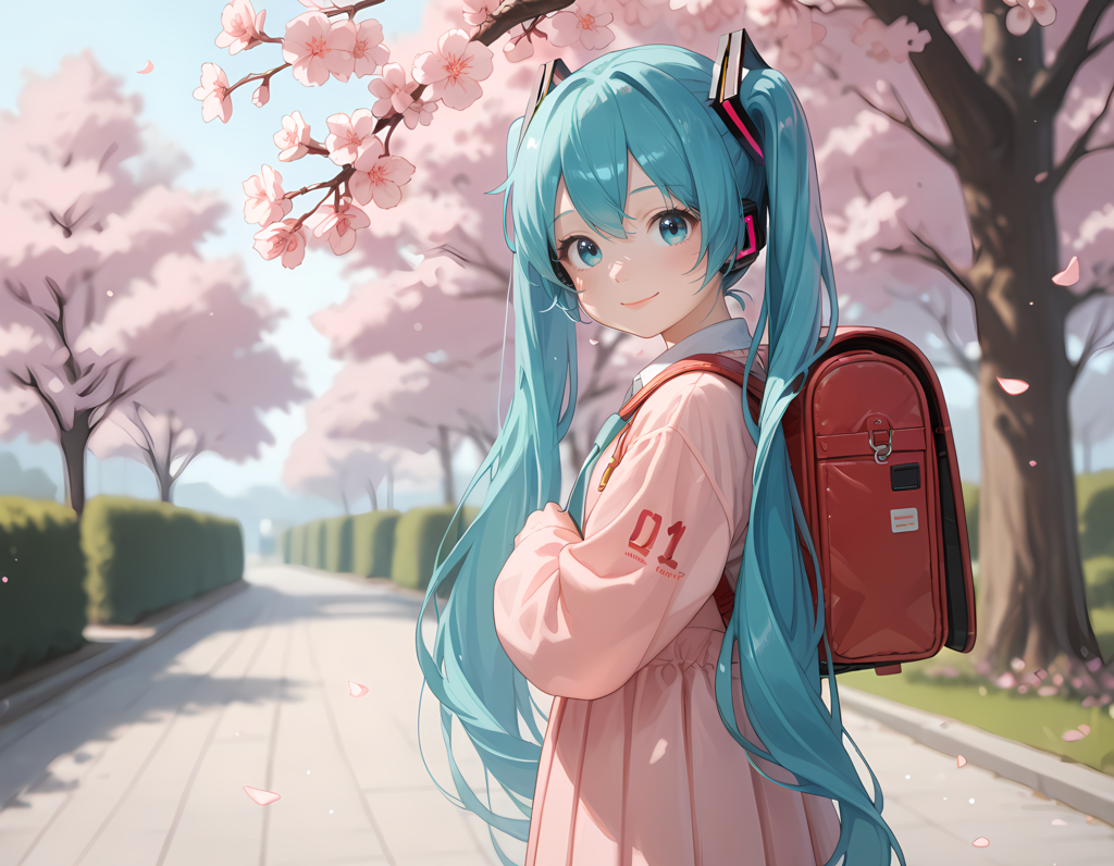ミクさんと桜と入学式