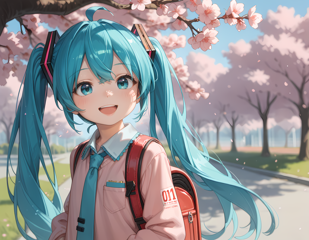 ミクさんと桜と入学式