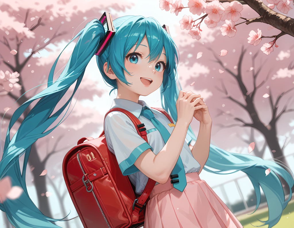 ミクさんと桜と入学式