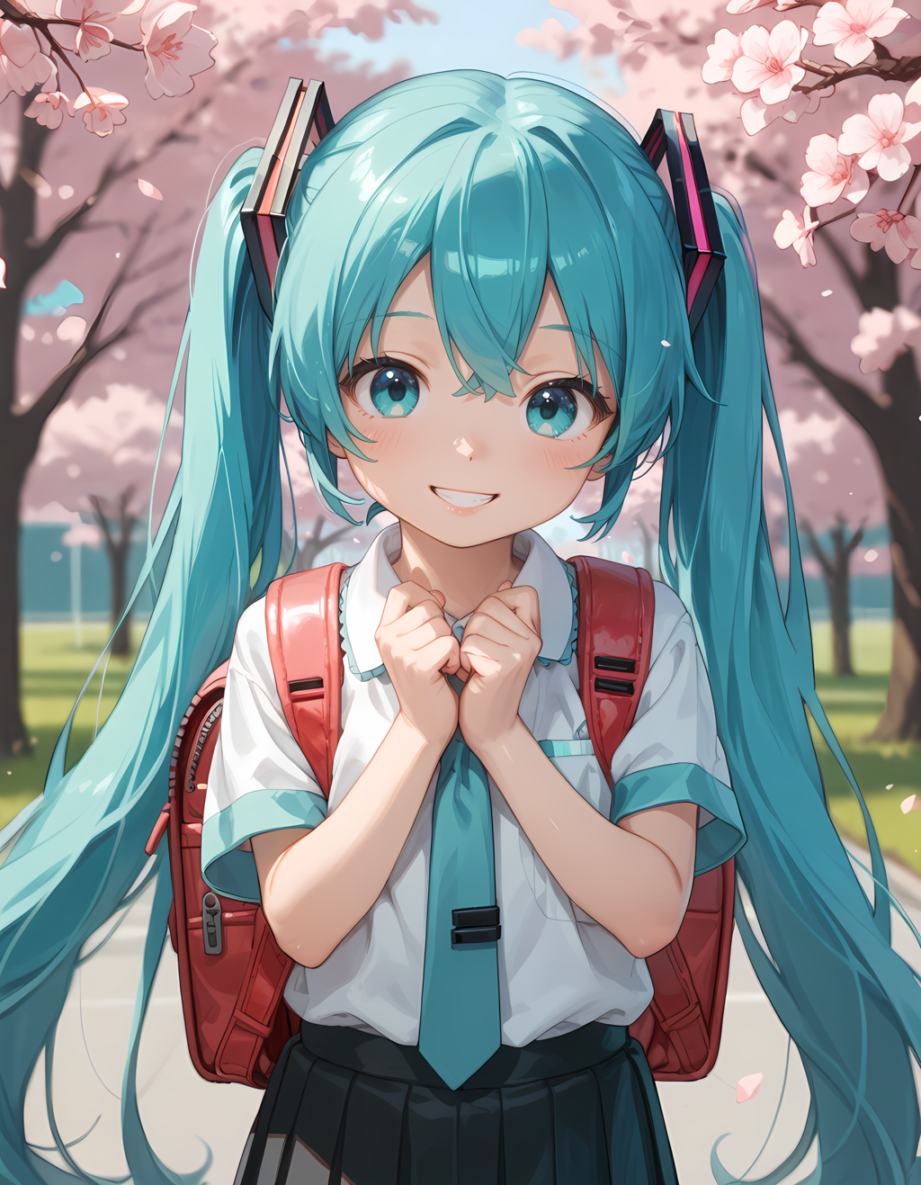 ミクさんと桜と入学式