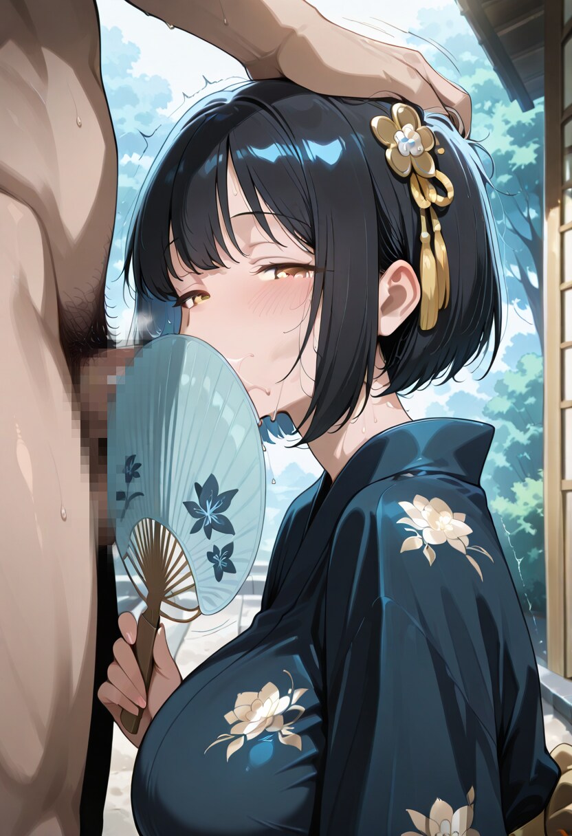 茄子の扇子フェラ