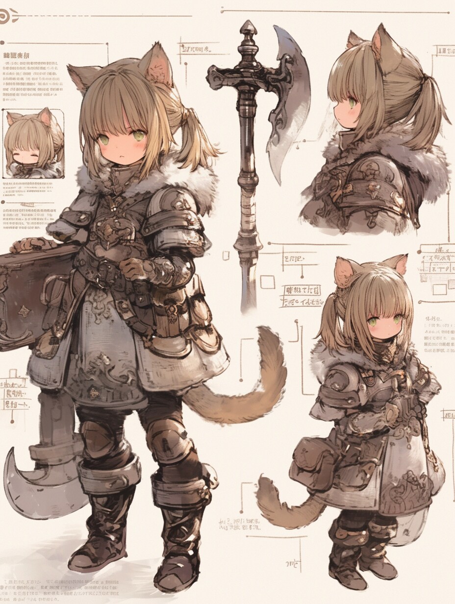 猫耳娘　設定資料風。