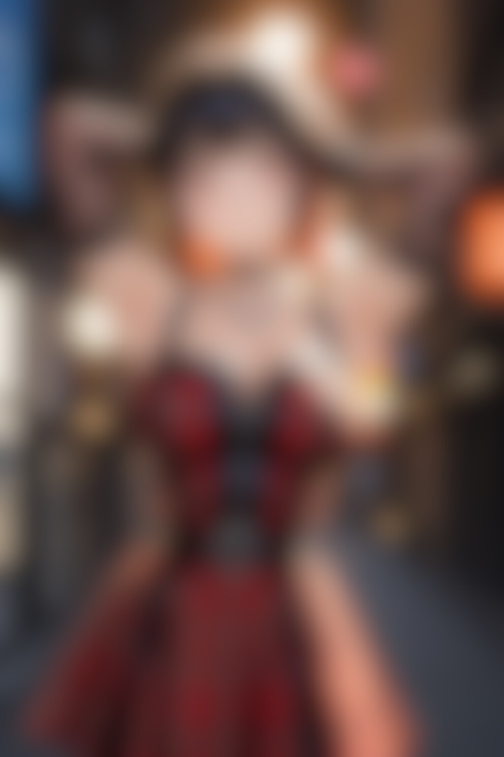 20251218【10枚】青チェック柄ワンピースのゴシック系女性