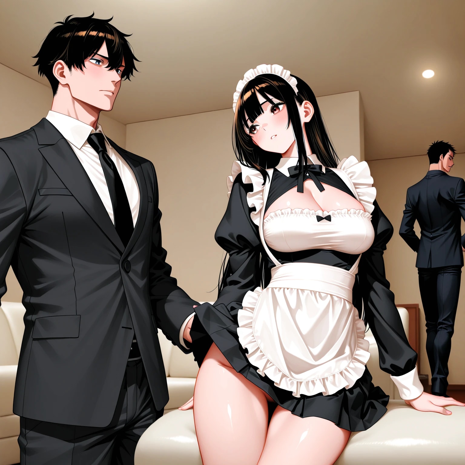 複数でメイド、バニーガール、CA