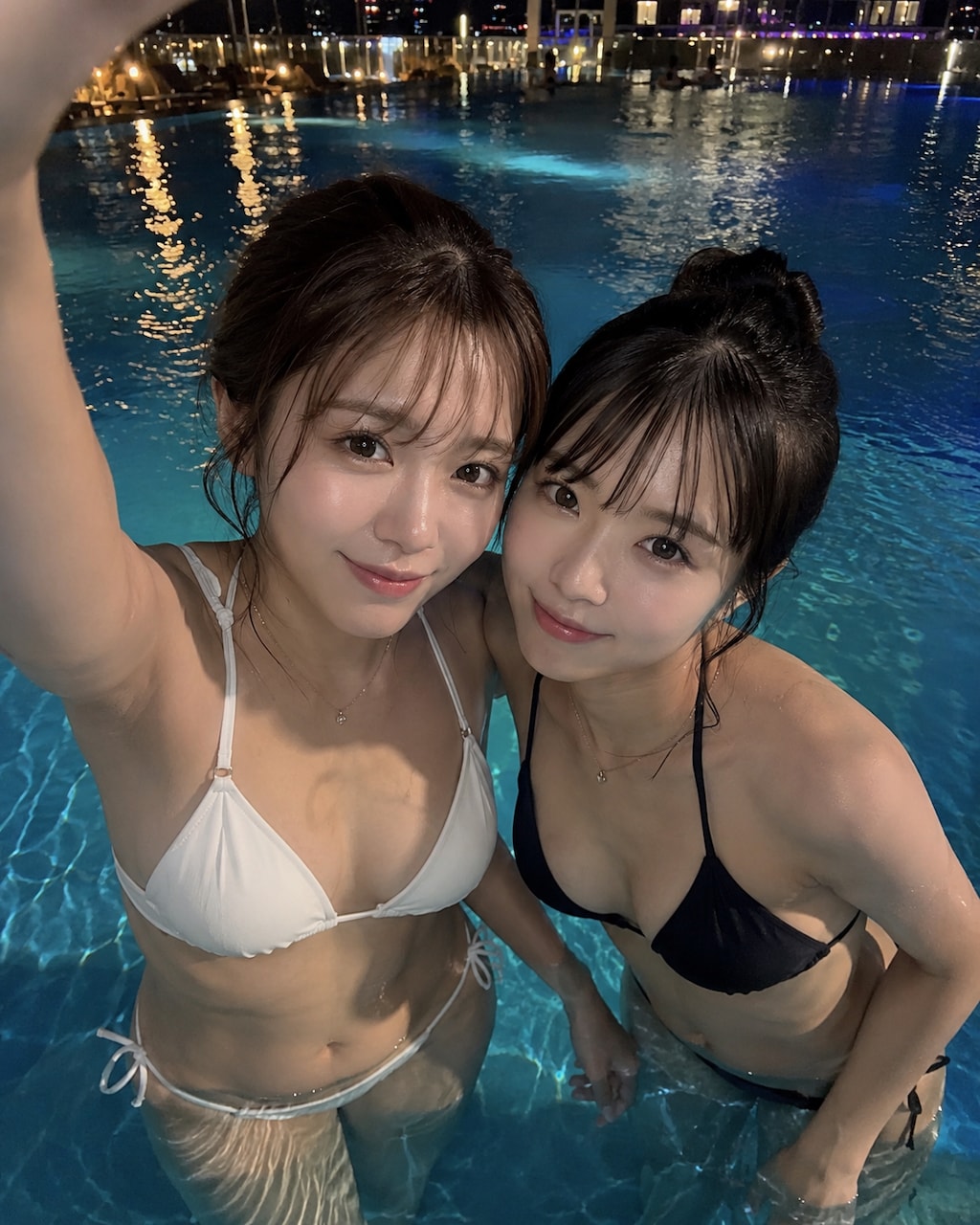 【27枚】美女とナイトプール✨