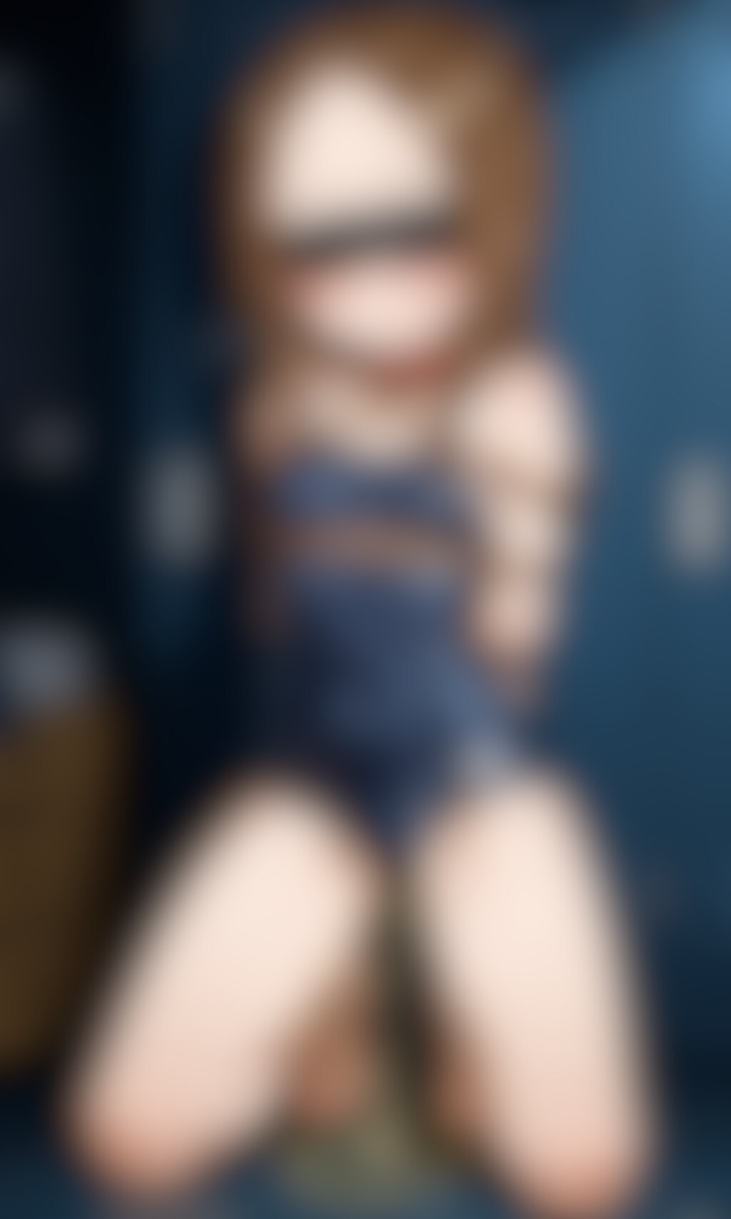 おしっこお漏らしチャレンジ【高〇さん】(スクール水着・目隠し・緊縛)