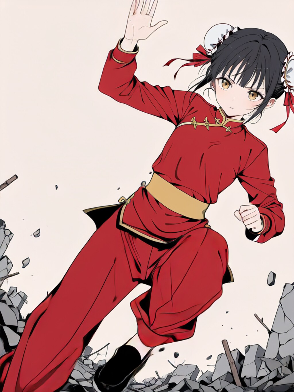 蹴り！【パラパライラスト】