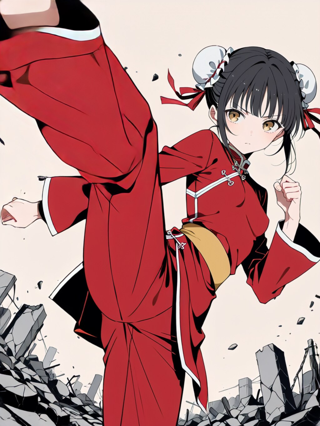 蹴り！【パラパライラスト】