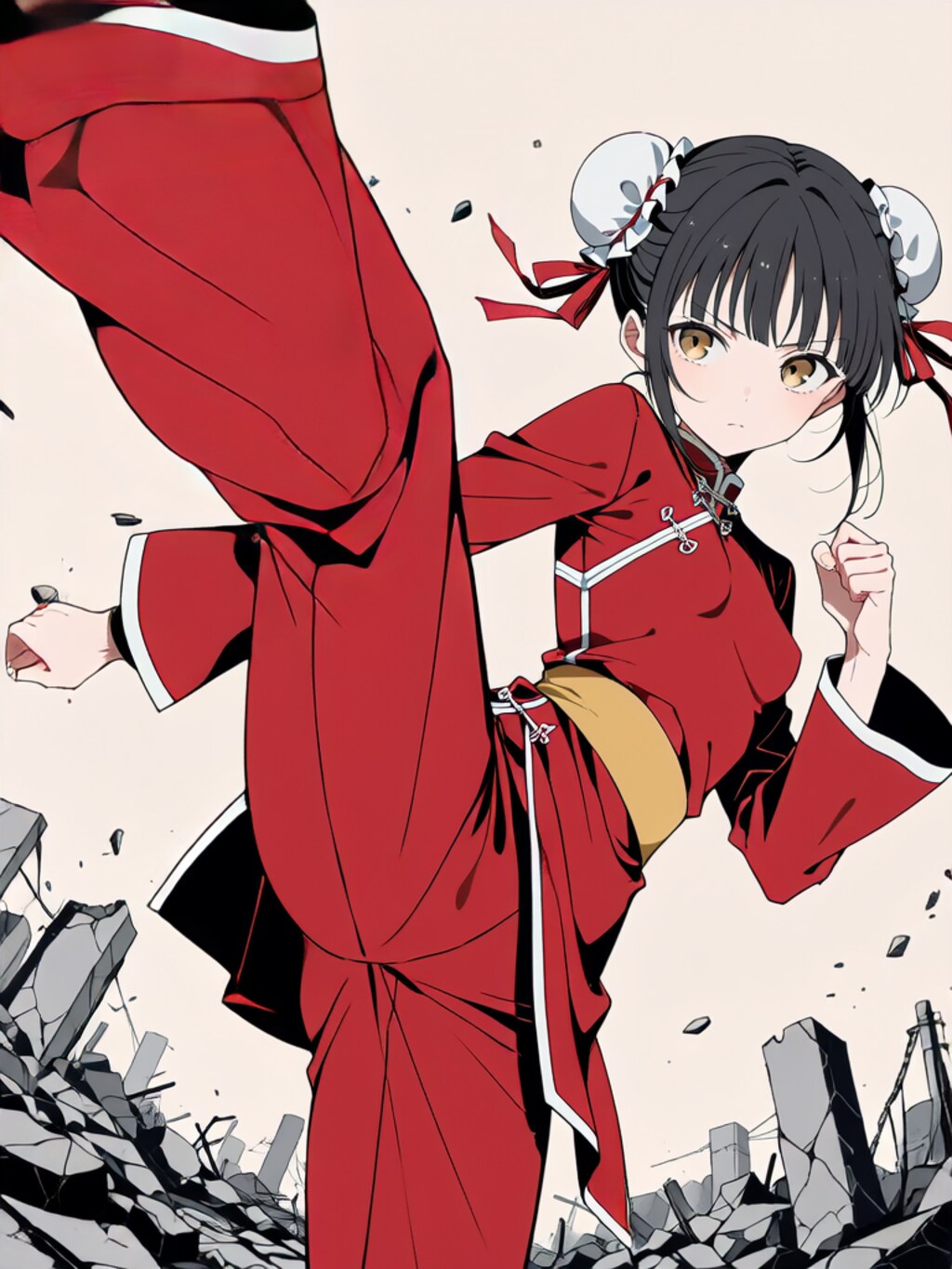 蹴り！【パラパライラスト】