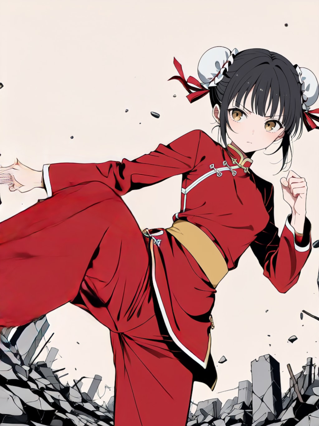 蹴り！【パラパライラスト】